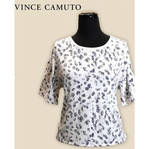 Vince Camuto Women's Elbow Sleeve French Terry Snake Print Top | Size M